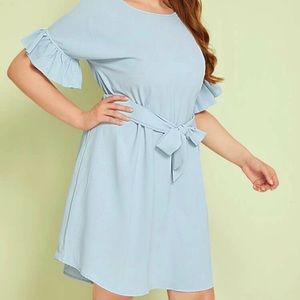 Shein ruffle sleeve with belt dress